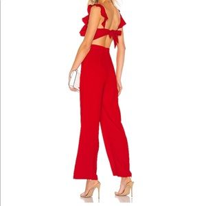 Revolve; Superdown Esmee Jumpsuit in Red.